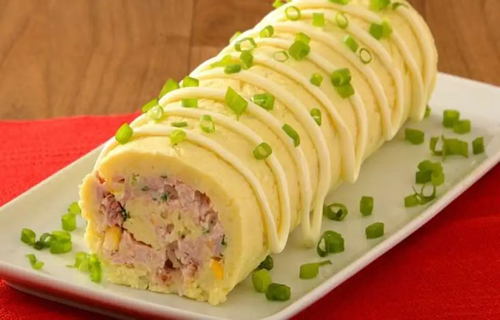 🥔 Rocambole de Batata Inglesa Recheado 2 Rocambole de Batata Inglesa Recheado