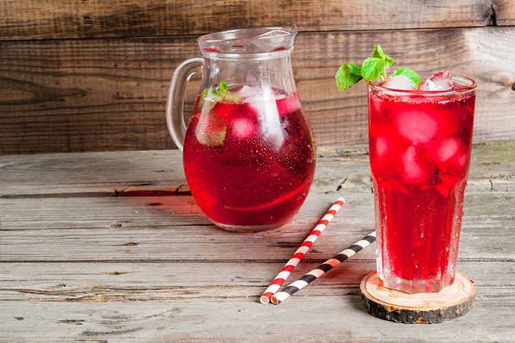 Chá Gelado de Hibisco Chá Gelado Funcionais para Hidratar e Beneficiar a Saúde