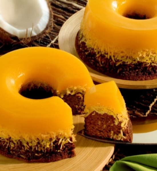 Receita de Bolo Mix Quindim sobremesa deliciosa 2 Bolo Mix Quindim