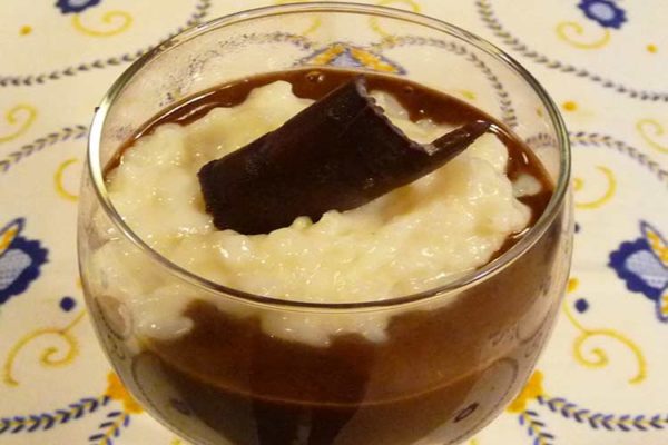 Sobremesa Arroz Doce com Creme de Chocolate