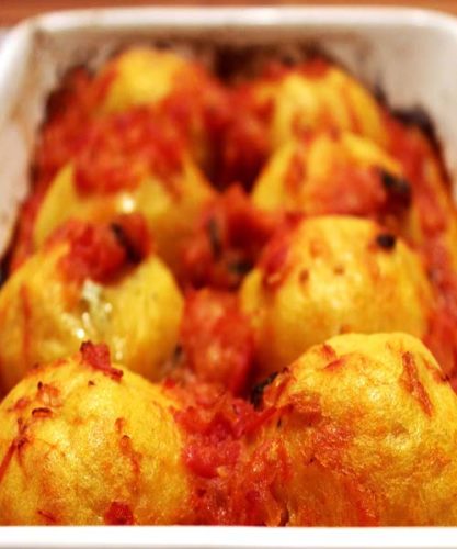 Nhoque de Batata Baroa Recheado Como fazer Nhoque de Batata Baroa Recheado