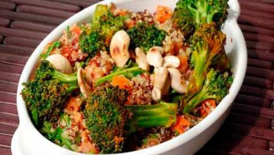 Salada de Quinoa Com Brócolis e Castanha
