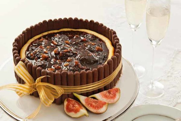 Cheesecake de Figos com Palitos de Chocolate 1
