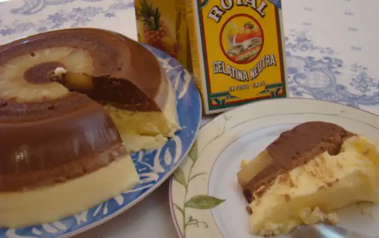 Pudim de Chocolate com Abacaxi 2 Pudim de Chocolate com Abacaxi