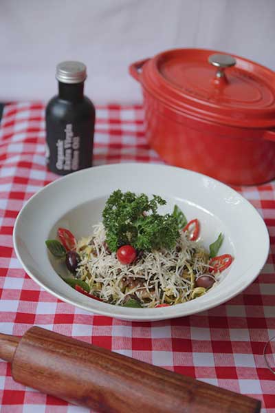 Como fazer Massa Artesanal de Fettuccine com Caponata 2 Como fazer Massa Artesanal de Fettuccine com Caponata 2