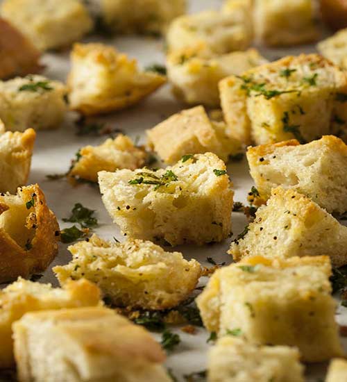 Receita de Crouton de Amêndoas e Ervas Receita de Crouton de Amêndoas e Ervas