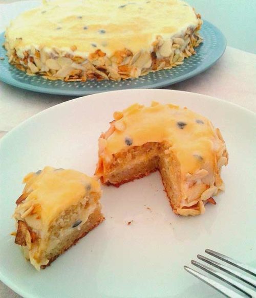 Receita Bolo de Banana com Queijo creme e creme de maracujá 2 Receita Bolo de Banana com Queijo creme