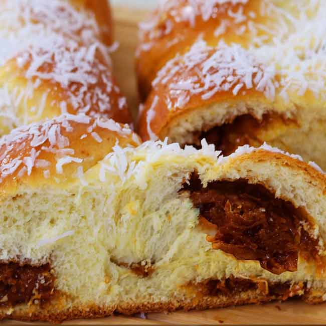 Receita de Pão Trançado com Recheio de Doce de Leite e Coco 2 Pão Trançado com Recheio de Doce de Leite