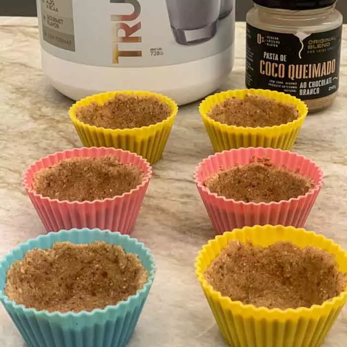 Aprenda a fazer Tortinhas Proteicas e Nutritivas com Pasta de Coco Queimado 2 Tortinhas Proteicas e Nutritivas