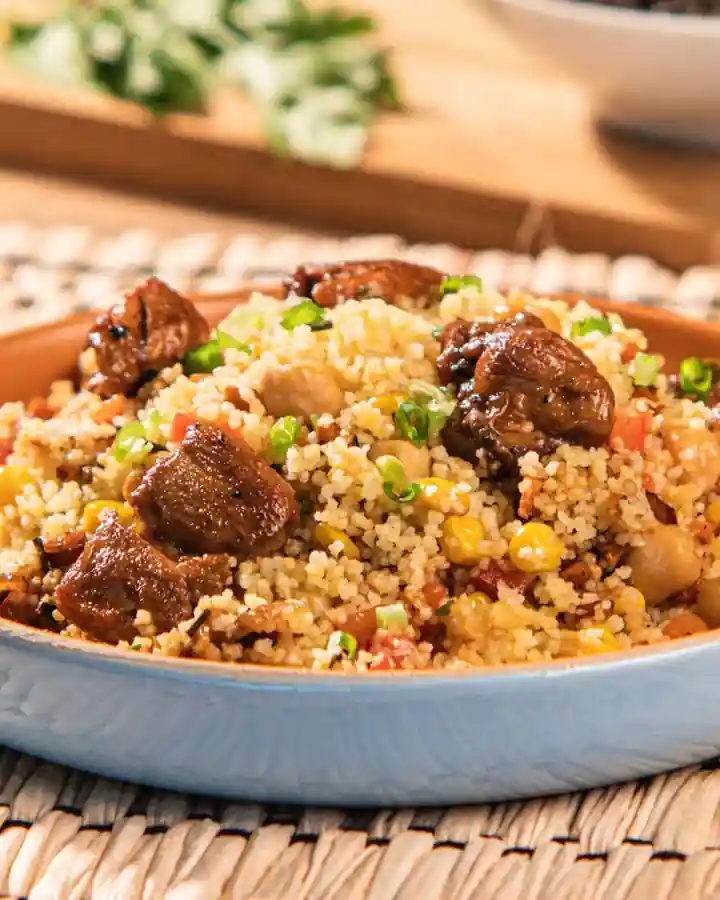 Prepare uma Receita de Cous Cous com Frango Caipira 2 Cous Cous com Frango Caipira