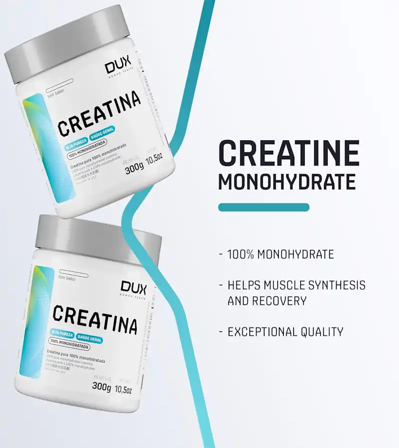 Creatina Monohidratada Sem Sabor Dux Human Health - Pote 300g - Suplementação, Força Energia Resistência, Suplementos Naturais 2 Creatina Monohidratada Sem Sabor da Dux Human Health