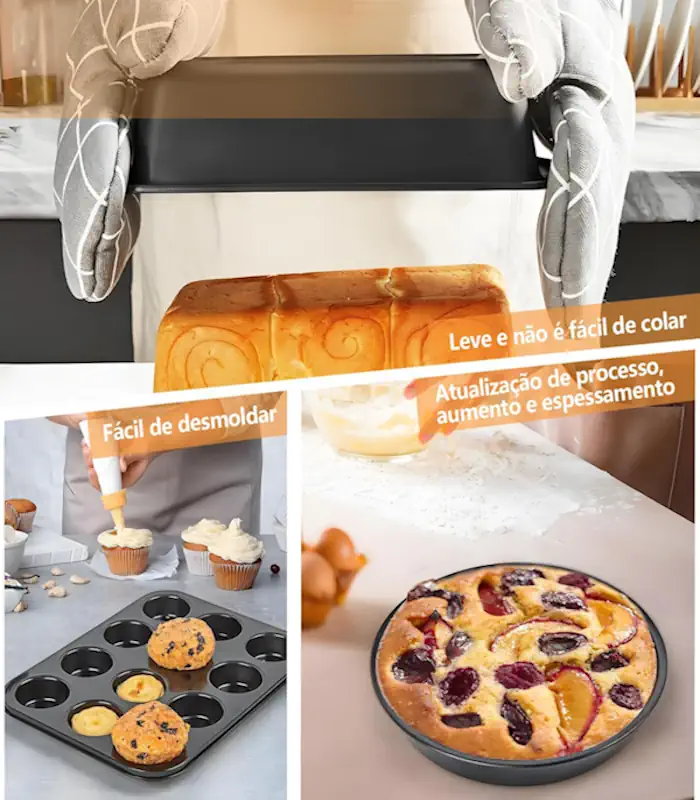 Conjunto de Assadeiras 5 Peças: Praticidade e Economia na Sua Cozinha 3 Conjunto de Assadeiras 5 Peças