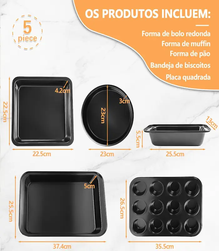 Conjunto de Assadeiras 5 Peças: Praticidade e Economia na Sua Cozinha 2 Conjunto de Assadeiras 5 Peças