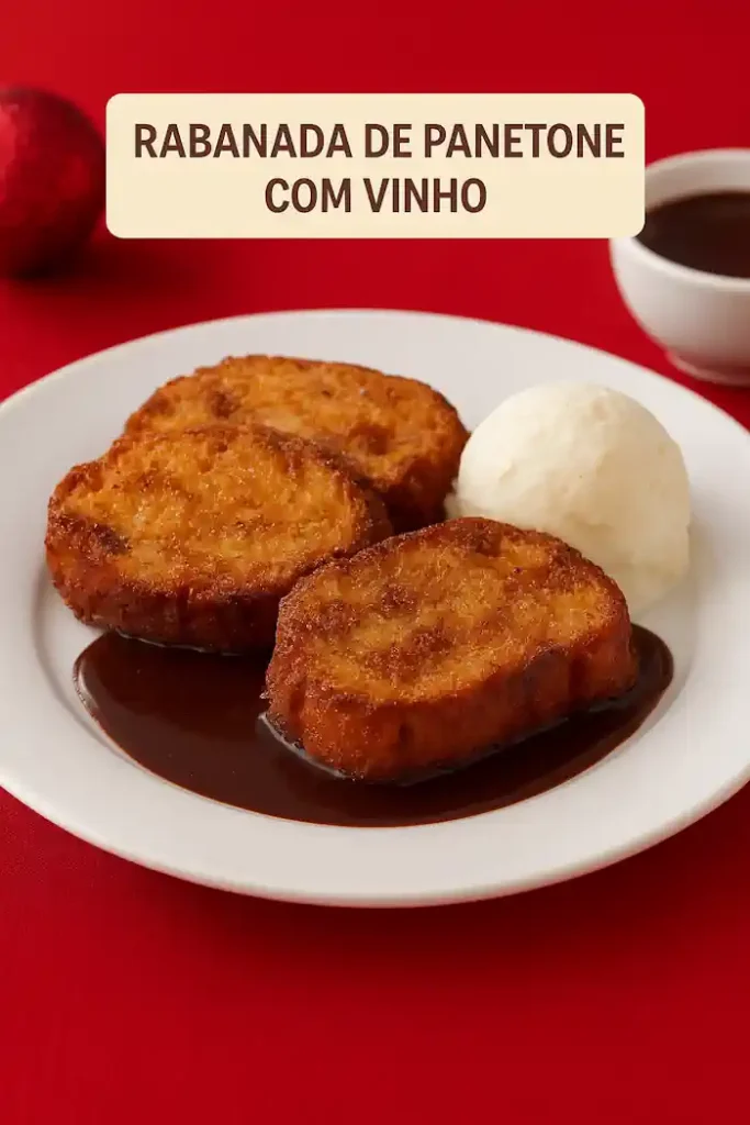 Rabanada de Panetone com Vinho – A Sobremesa Natalina Mais Cremosa e Sofisticada 2 Rabanada de Panetone com Vinho