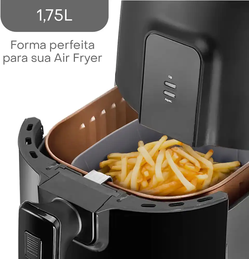 LYOR - Forma Quadrada de Silicone para Air Fryer Cinza 20Cm x 7Cm: benefícios de uso e onde comprar 2 Forma Quadrada de Silicone para Air Fryer Cinza
