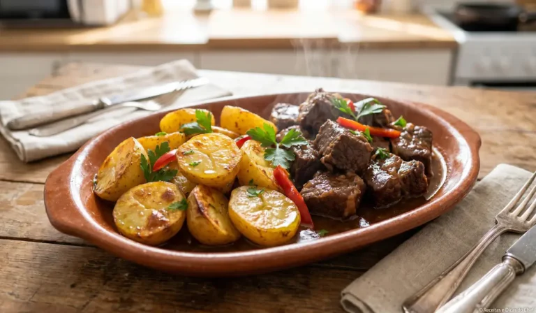 Batata Corada com Carne